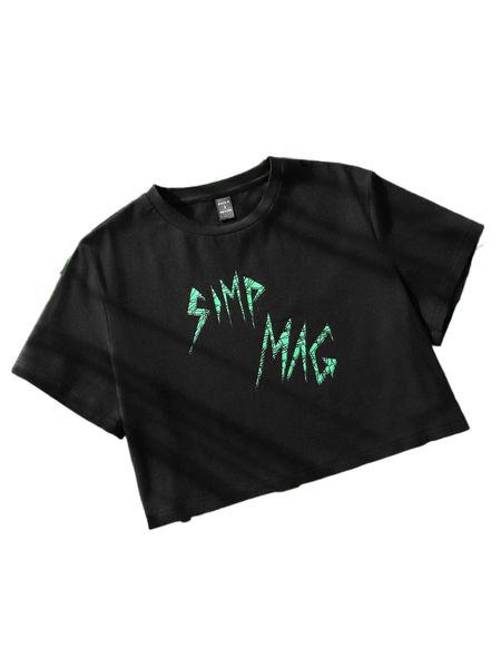 

x lilharko png letter graphic crop tee l7ym#, White