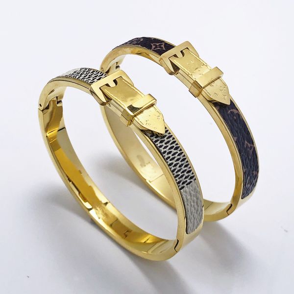 

designer bracelet jewelry bangle stainless steel luxury buckle jewelrys women men brand cart bracelets gift with box dustbag, Golden;silver