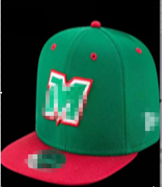 Bonés ajustados do México letra M tamanho hip hop bonés de beisebol adulto plano pico para homens mulheres totalmente fechado H5 aa