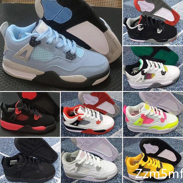 

2022 wholesale children's shoes 4s store kids basketball sneakers low price baby girls boys love size 28-35, Black