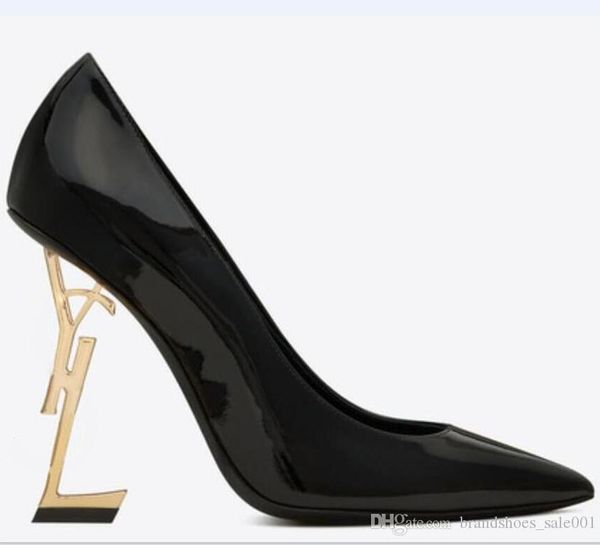 

with box 2022 brand designer ladies high heel shoes brand letters heel shoes genuine leather fashion pumps new spring footwear shoes, Black