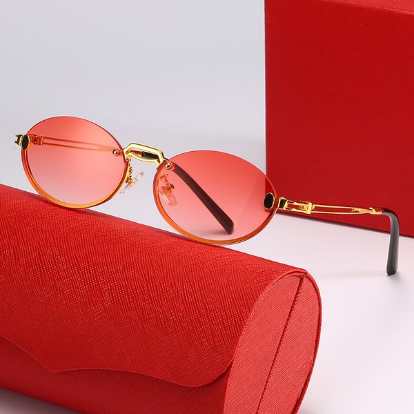 Ojo Eyewear Designer-Sonnenbrille für Damen, Herren, runde Doppelsteg-Brille, Gold-Halbrahmen, C-Dekoration, Luxusmarke, polarisierte Fahrbrille, Brillen, Lunettes