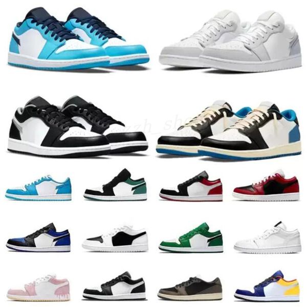 2022 University Blue UNC Low 1s Jumpman 1 Men Basketball Shoes Hyper Royal Court Purple Light Smoky Grey Pine Green Shadow Reverse Bred Sports Women Tennis 36-44 pr09