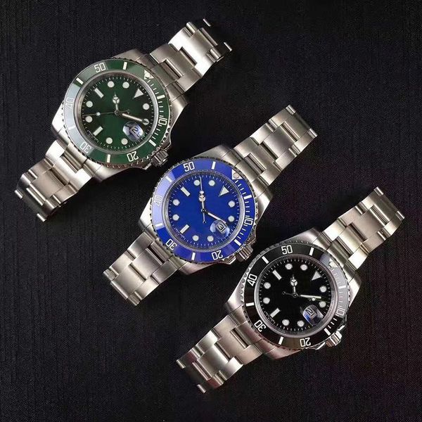 

ceramic bezel mens watches mechanical stainless steel automatic movement green watch gliding clasp 5atm waterproof wristwatches gift l6, Slivery;brown