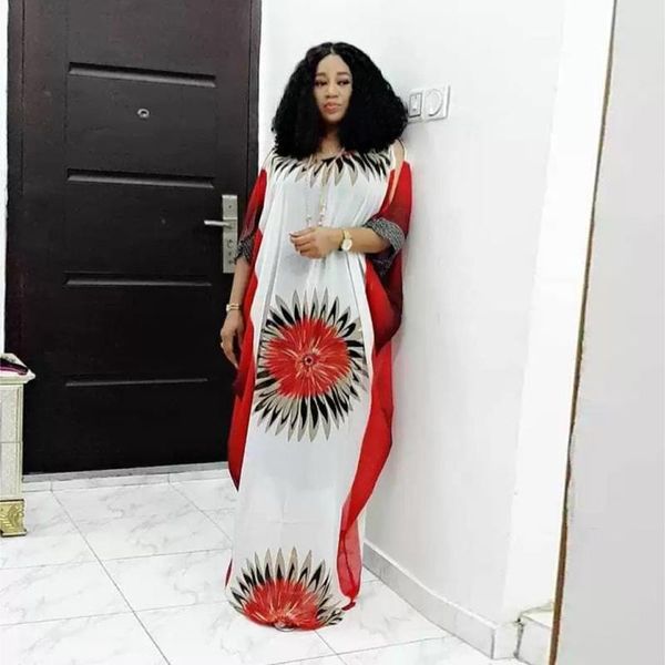 

lady african dresses for women dashiki v neck batwing sleeve clothing long africa dress woman clothes vestido de mujer aa, Black;gray