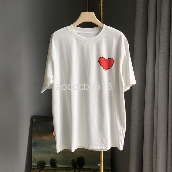 

women's t-shirt [shenzhen nanyou]short sleeved t-shirt women's celebrity temperament loose love pattern top, White