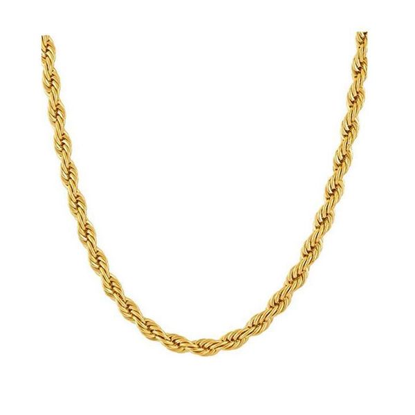 Ketten 1 Stück Gold Seil Kette Halskette Edelstahl Choker Twist für Männer und Frauen Dicke 2 mm / 4 mm / 6 mm