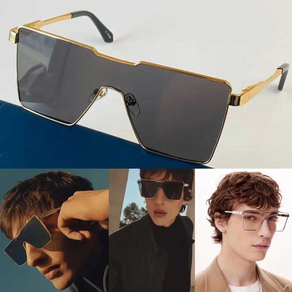 Cyclone Metal Herren Damen Übergroße quadratische Sonnenbrille Slim Frame Inset Crystal Luxusmarke Ikonische Musterlinse Z1700U Brille