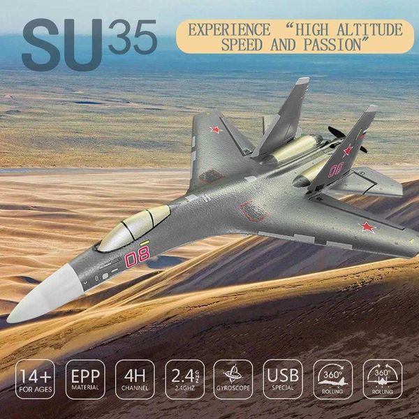 

2.4g remote control glider six axis gyro fixed wing 6d inverted flight led night fly model aircraft su35 kids toy