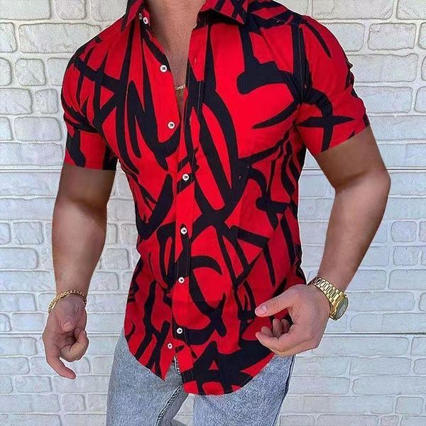

men's casual shirts men's slim shirt summer turn-down collar streetwear fashion short sleeve 5xlmen's, White;black