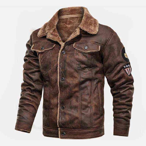 Inverno caldo esercito tattico giacche da uomo pilota bombardiere volo giacca militare casual spesso pile cotone lana fodera giacca a vento cappotto L220706