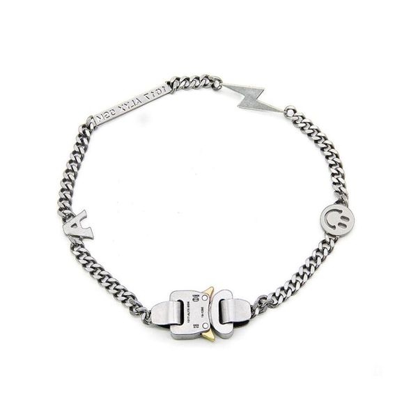 

1017 alyx studio logo alloy chain necklace bracelet belts men women hip hop outdoor street accessories festival gift ship250r, Silver