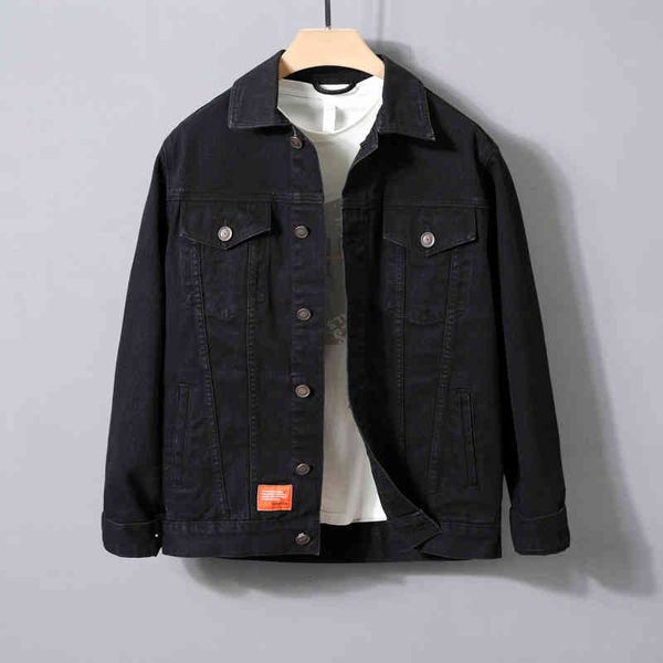 

men's jackets autumn single breasted ordinary casual side seam inset bag youth cowboy blue cotton men's jacket 970 6x48, Black;brown