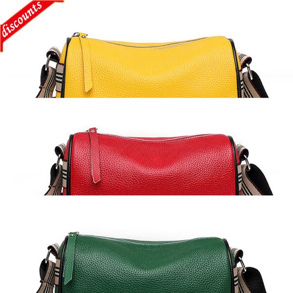 

2022 new street trend layer cowhide women's single quality shoulder messenger bag lady handbags