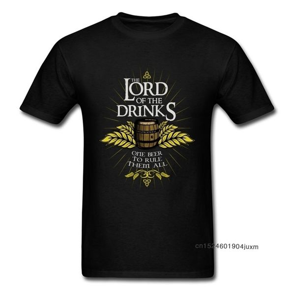 

lord of drinks t-shirt men rule them all beer t shirt oktoberfest & tees o neck black 100% cotton clothes vintage shirt 220504, White;black