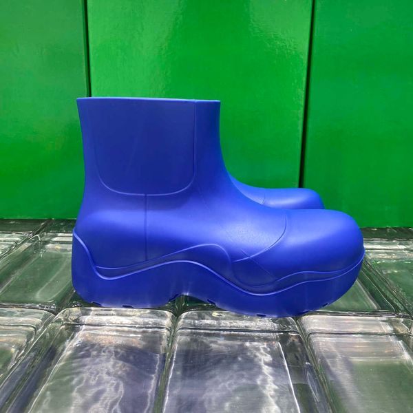 

2021 thick-soled biodegradable rubber ankle boot fashion women puddle short boots r ladies 5.5cm platform candy color rain booty, Black