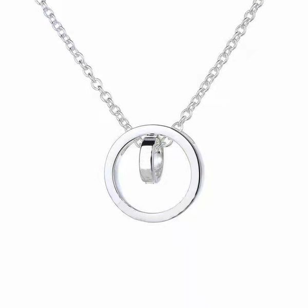 

designer brand pendants necklaces jewelry for women fashion trendy retro couple necklace luxury classic pendant valentine's day gifts c, Silver