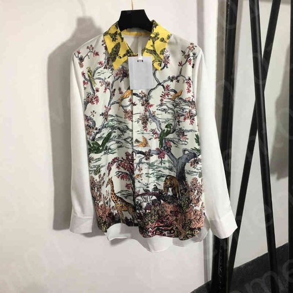 

fashion womens shirts brand logo cotton long sleeve comfortable casual shirts luxury designer women clothing, White