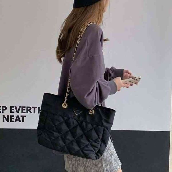 

autumn and winter nylon shoulder bag fashion rhombic lattice chain portable diagonal bag women w820 uysf