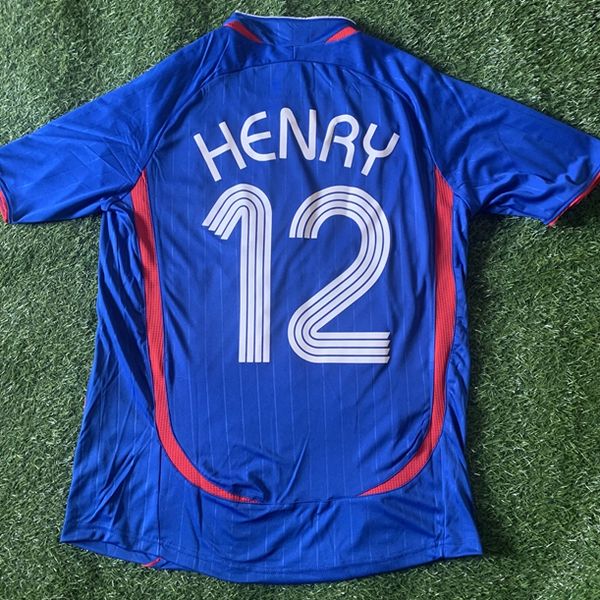 

1998 retro soccer jerseys france zidane henry thuram deschamps desailly football jersey vintage maillot de thai quality 2006 futbol shirts u, Black;yellow