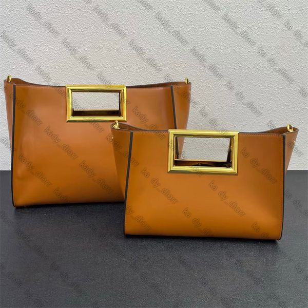 

2022 classic fendway handbag cowhide leather simplicity tote bag shoulder bags gold metal solid color large capacity pocket handbags