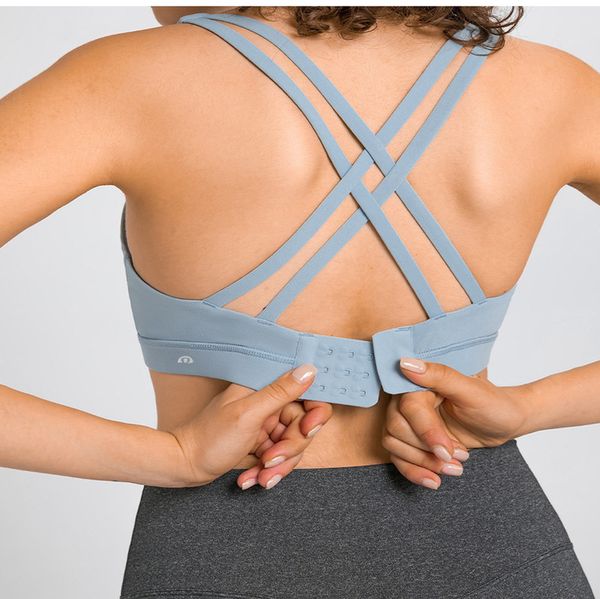 

lulu lu-dw154 bras brand mesh splicing shockproof sports underwear cross back yoga vest fitness breathable bra ts2r, Red;black