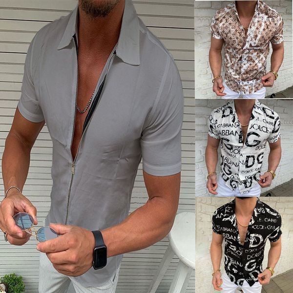 

famous mens t shirt letter print brand summer loose printing lapel short sleeve black white tees hawaii shirts for men plus size 2xl 3xl clo, White;black