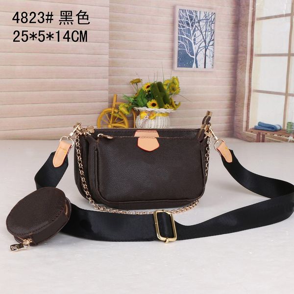 

designers women shoulder bags luxury pochette 3pcs leather crossbody bag lady flower handbags coin purse wallet with date code