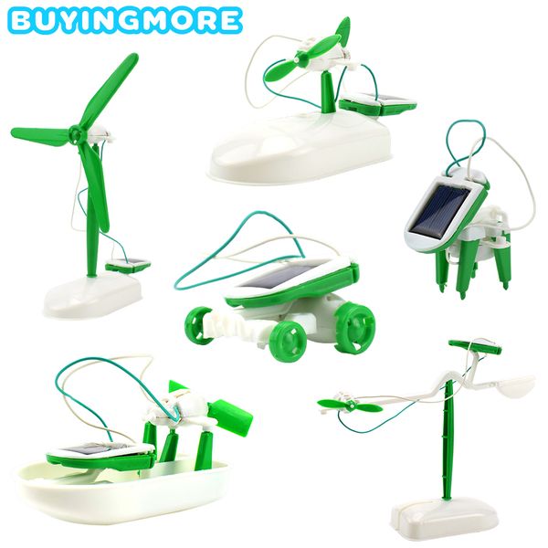 Jiggy quebra-cabeças 6 em 1 brinquedos solares robô modelo kit ciência brinquedos diy montar avião barco carro trem presentes educativos brinquedos para menino