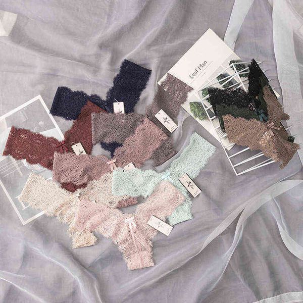 

2021 new lace ladies underwear panties plus size ladies thong t pants transparent lace ladies panties underwear w220324, Red;black