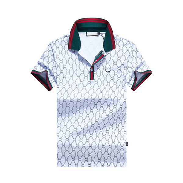 

2022 summer cooton polo shirts men casual piquet polos fashion snake bee embroidery cotton jersey polo man black blue green red brown tshirt, White;black