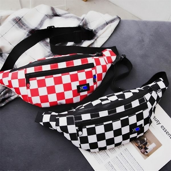 

fashion women waist belt s trend plaid chest s banana bag canvas hip hop age bum cell phone pocket pack tas 220810