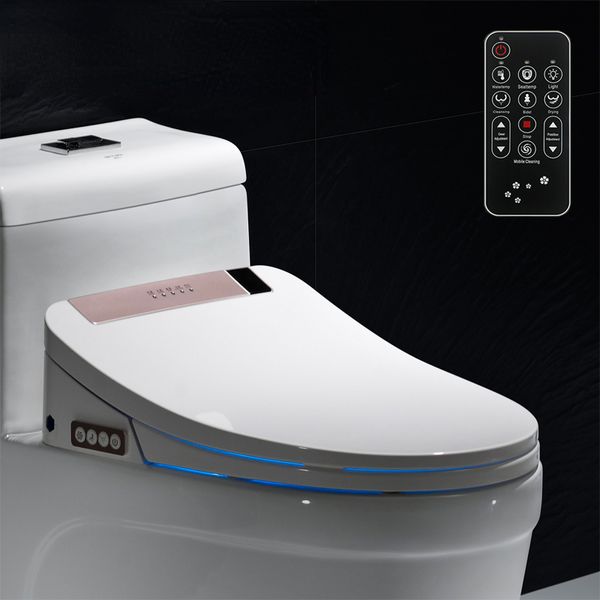 Badezimmer intelligent Toilettensitz Abdeckung Elektronisch Bidet Sauberer trockener Sitzheizung WC Gold intelligent LED Light Toilettensitz Sitz