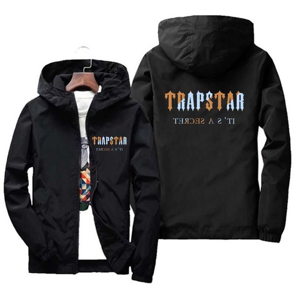 

fashion zipper men's and women's jackets brand trapstar printed sports hip hop casual zipper long sleeve hoodie jacket 220708, Gray