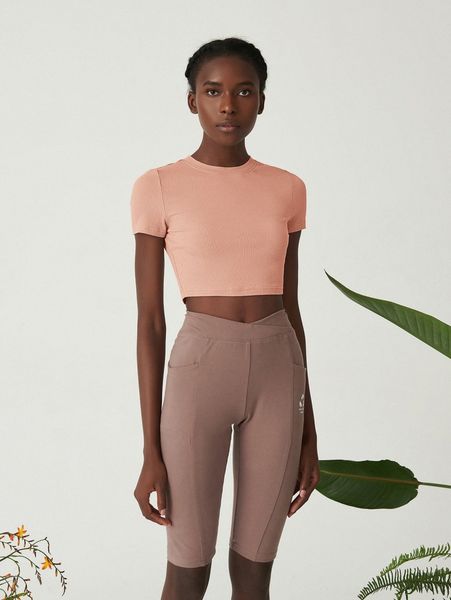 

motf premium viscose crop ribbed t-shirt 44t5#, White