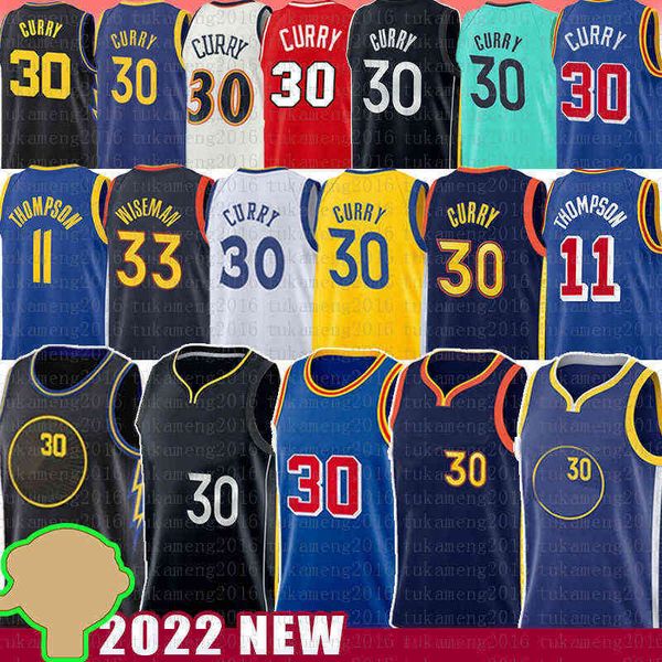 

klay thompson stephen curry basketball jersey james wiseman jerseys 0 30 33 ncaa 2022, Black;red