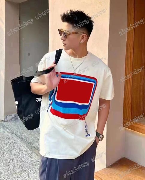 

22ss men women designers t shirts paris pineapple tiger print cotton short sleeve crew neck streetwear apricot xinxinbuy xs, White;black
