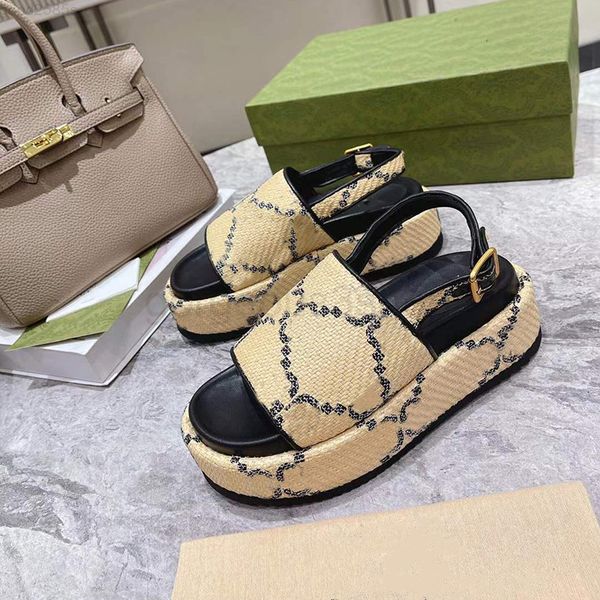 

women platform sandal designer mens slides multicolor slippers burgundy mini printing fabric rubber sole straps flat flip flops with box, Black