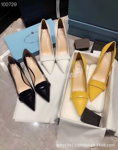 

dress shoes spring and autumn high heels pointed thin small fresh smooth face versatile single shoes women's, Black