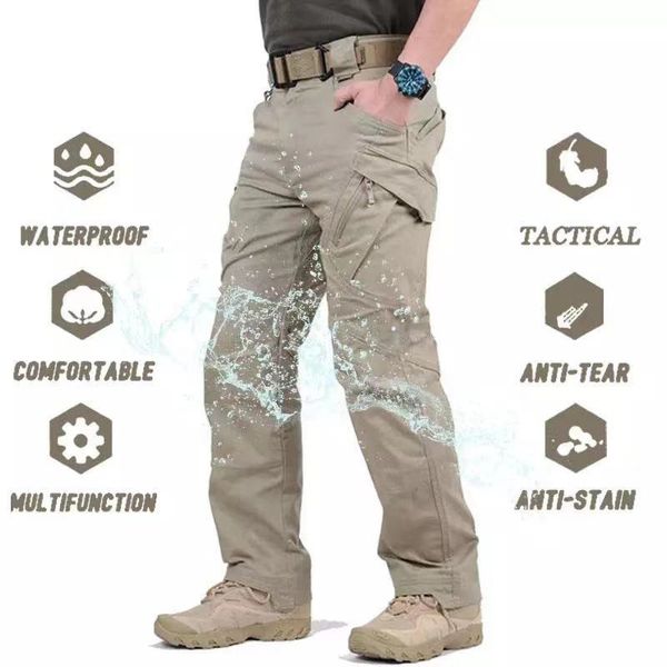Yüksek Kaliteli Taktik Pantolonlar Mens Çoklu Cep Elastikiyeti Askeri Kentsel Banliyö Kamuflaj Kargo Pantolonu Çok Kep Modası