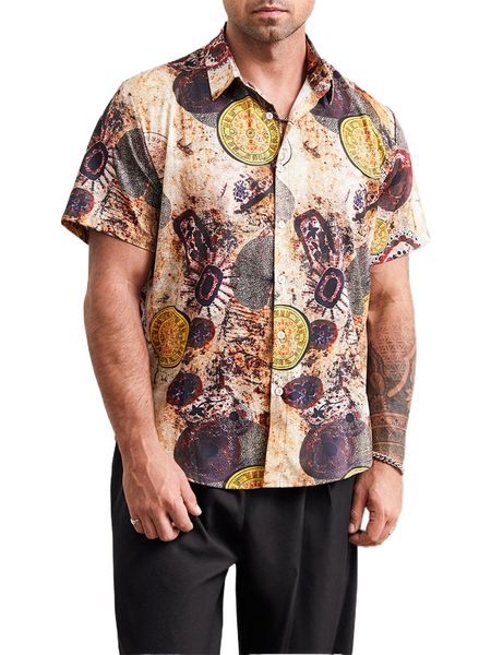 

extended sizes men graphic print shirt a8d0#, White;black