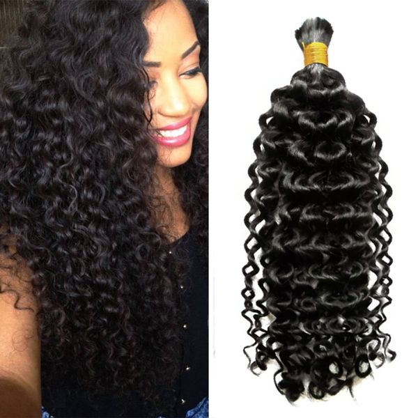 

cuticle aligned 8a brazilian hair bulk 100g kinky curly human hair bundles 100% unprocessed no weft extensions natural black color blonde 14