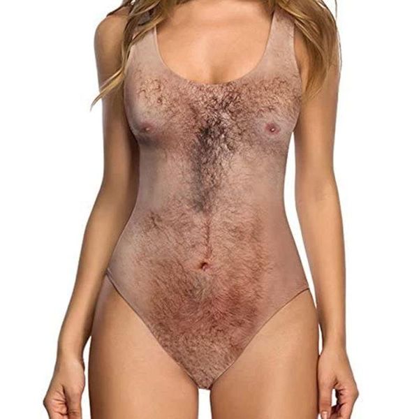 Costumi da bagno da donna Costume intero da donna sexy con taglio alto Costume da bagno stampato divertente Monokini 2022 EstateDonna