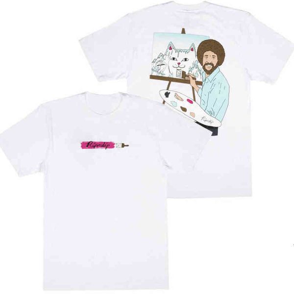 

classic brand fashion american ripndip mens t shirts designer animal cat t-shirts couple minority women tshirt oversize tees summer short s, White;black