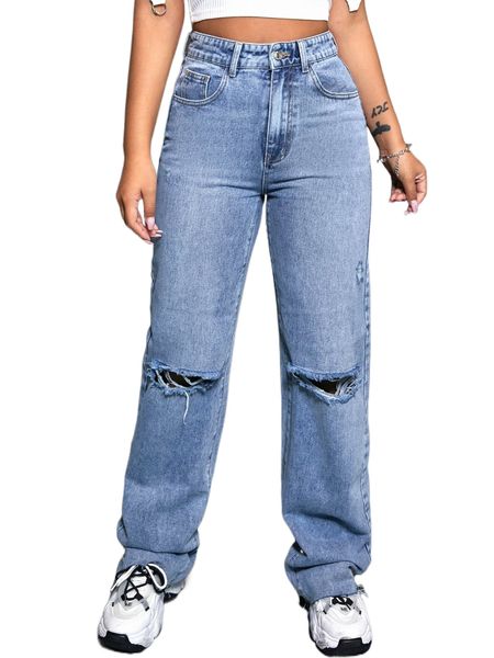 

ripped boyfriend jeans s0fe#, Blue