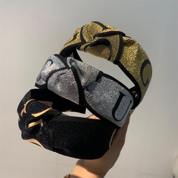 

fashion letter headband girls vintage ed knotted letter headband wide hair bands headbands hair accessories gift305s, Silver
