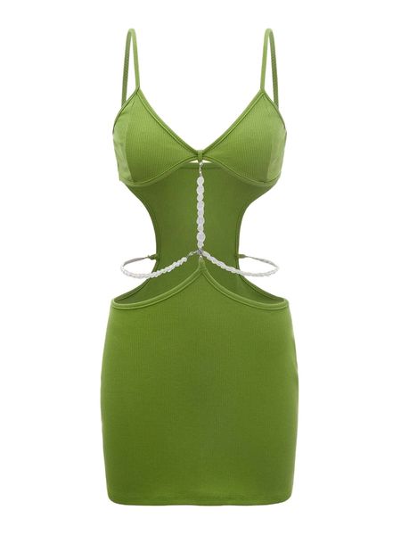 

beaded detail cut out cami dress d7sf#, Black;gray