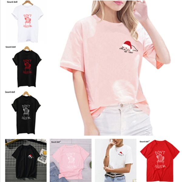 

cactus printed women's t-shirt cotton harajuku summer female tee for lady girl funny round neck t-shirts hipster tumblr 2022, White