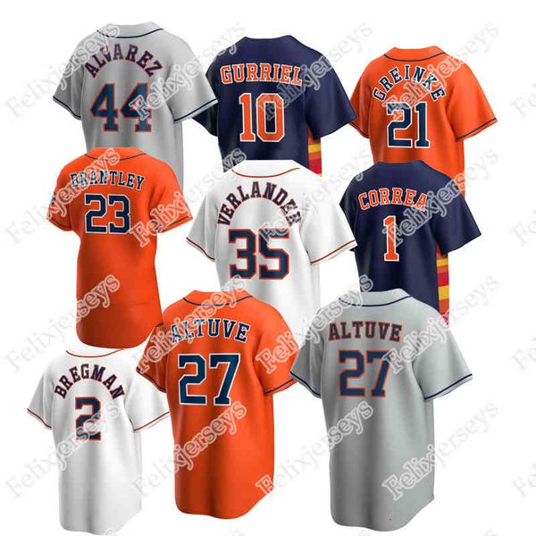 

2021 carlos correa alex bregman jose altuve justin verlander yordan alvarez yuli gurriel michael brantley kyle tucker baseball jersey, Black