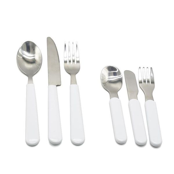 Sublimação Conjunto de Talheres Brancos DIY Calças de Turismo Turfesa Talheres Traduzidos Traduzidos Oeste Silver Utensílios De Cozinha Faca Colher Fork Dinner Set